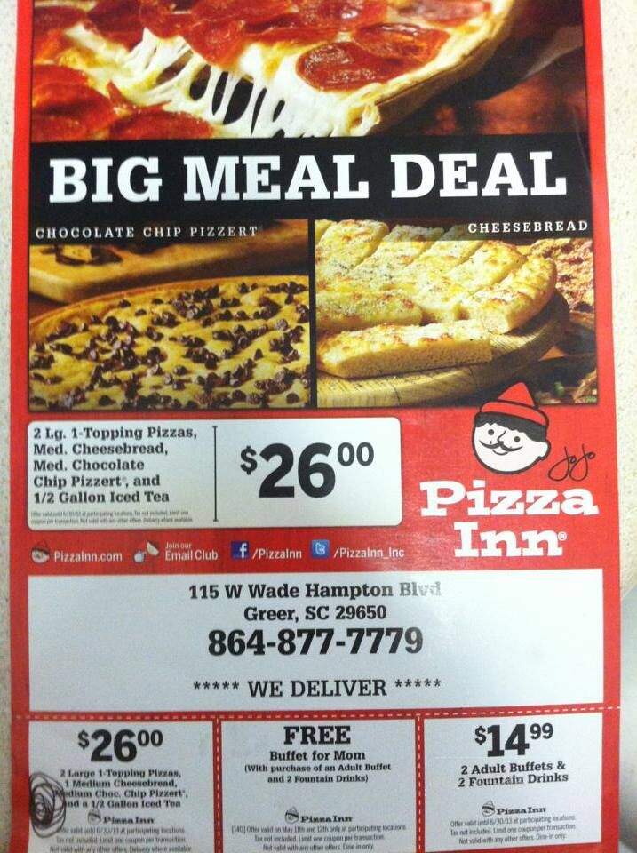 Pizza Inn - Greer, SC menu_pic