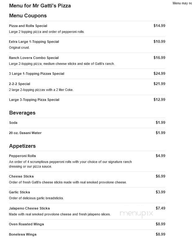 Mr Gatti's Pizza - Pflugerville, TX menu_pic