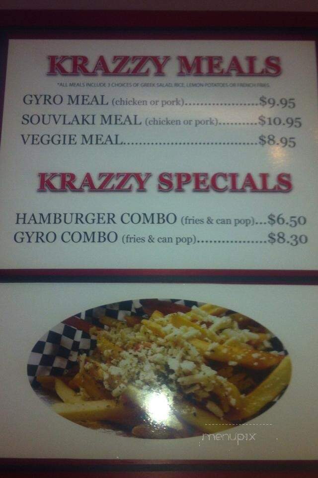 Krazzy Gyro - Mississauga, ON menu_pic