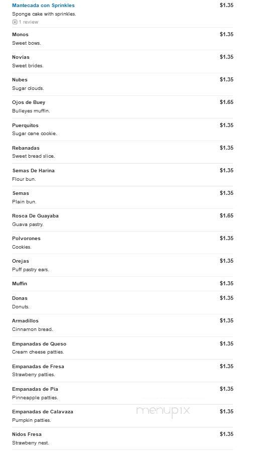 La Ideal Bakery - Greenacres, FL menu_pic