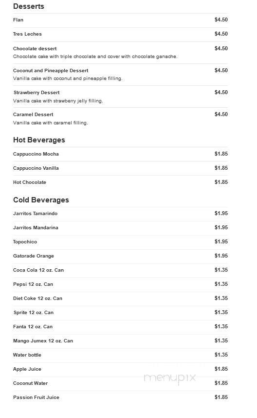 La Ideal Bakery - Greenacres, FL menu_pic