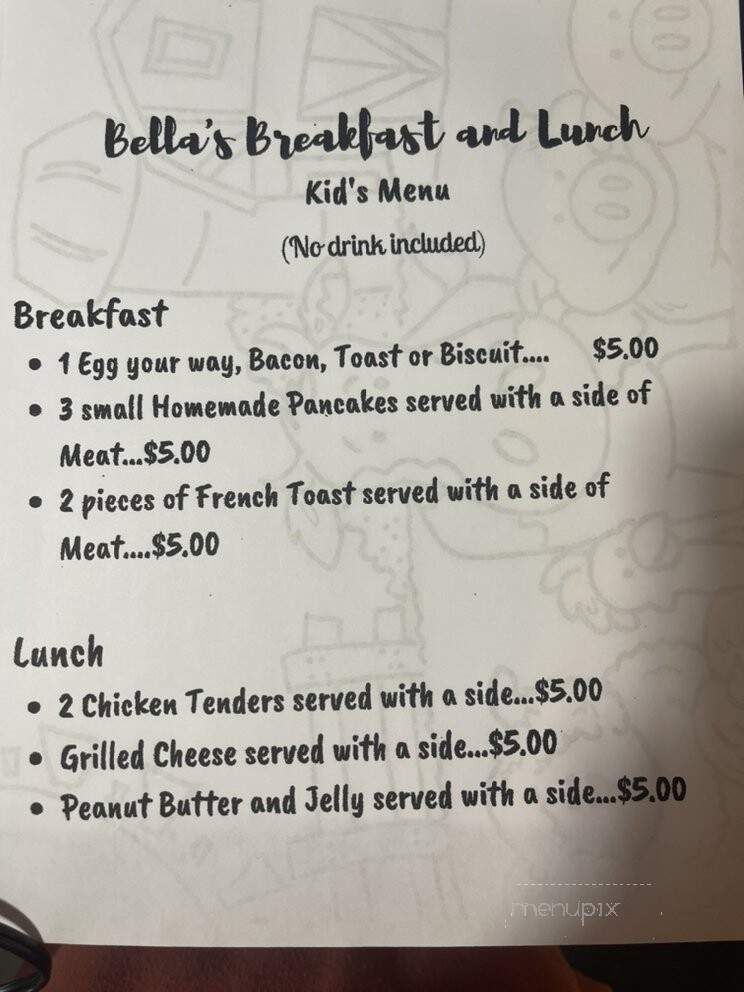 Bella's Breakfast & Lunch - Banner Elk, NC menu_pic