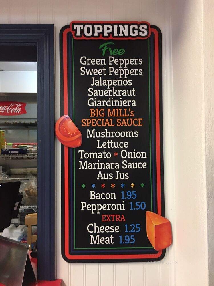 Big Mill's Cheesesteaks - Gainesville, FL menu_pic