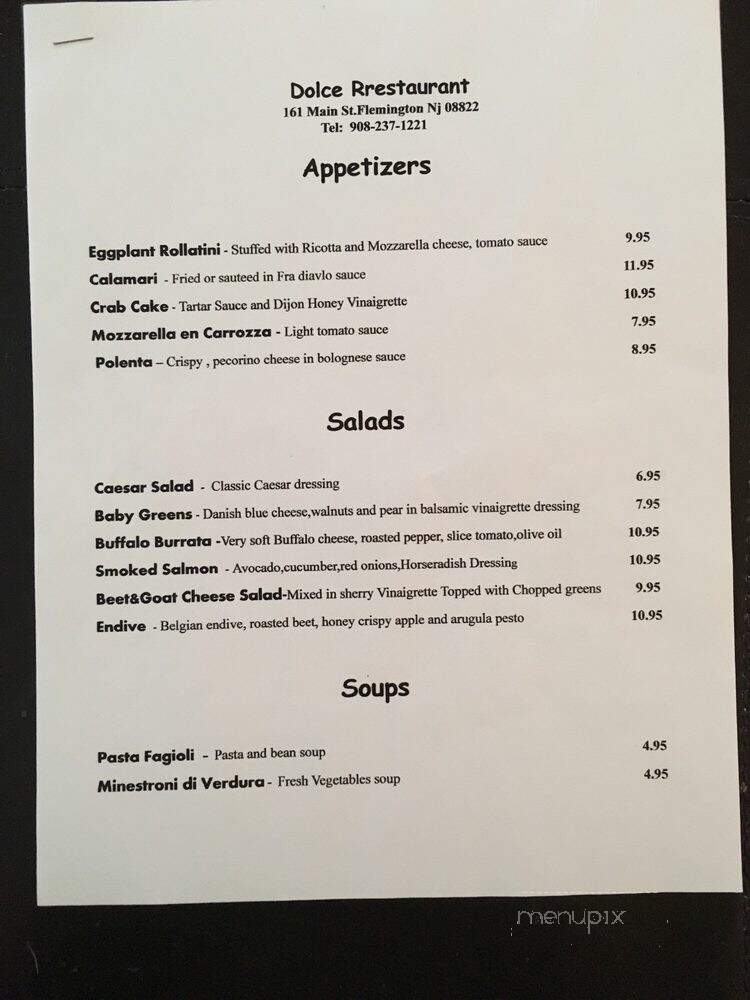 Dolce Restaurant - Flemington, NJ menu_pic