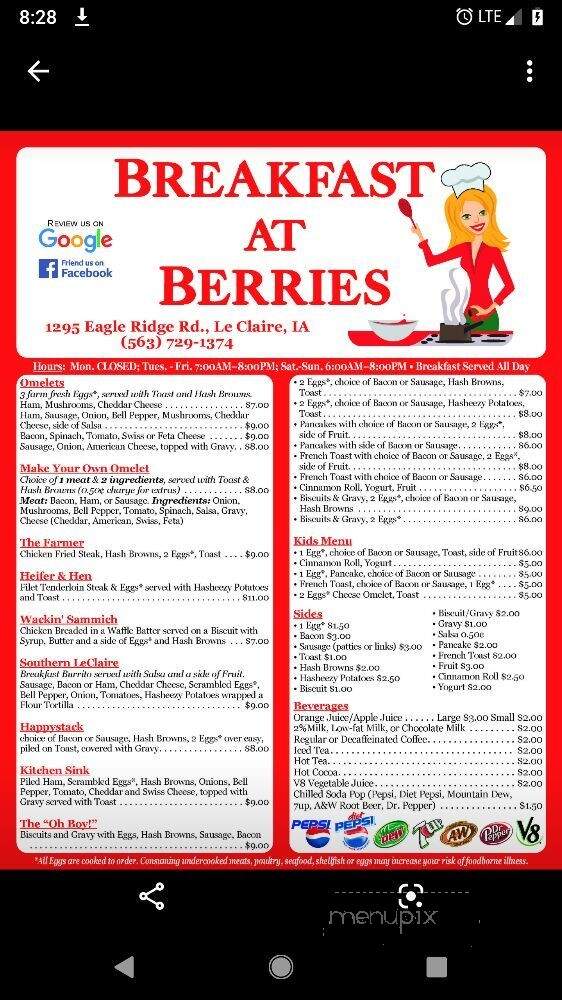 Breakfast at Berries - Le Claire, IA