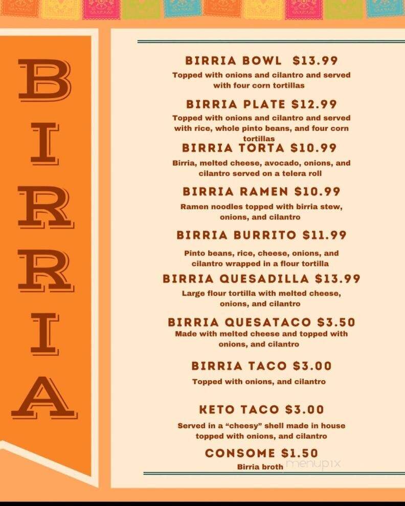 Cocina Mariposa - Eureka, CA menu_pic