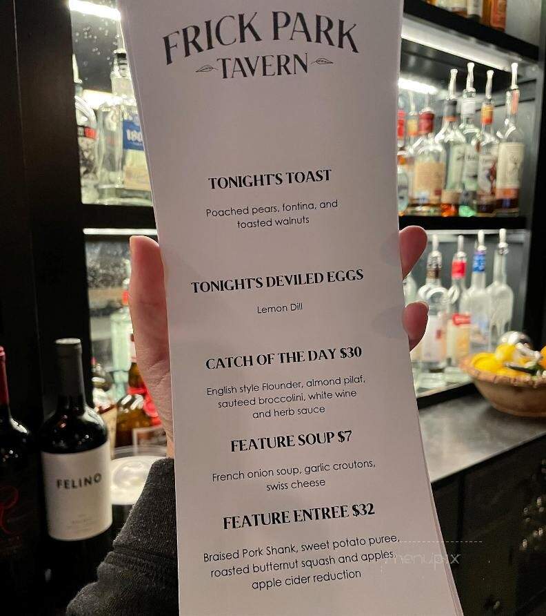Frick Park Tavern - Pittsburgh, PA menu_pic