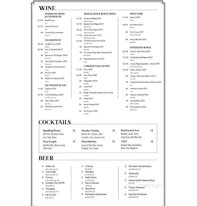 Frick Park Tavern - Pittsburgh, PA menu_pic