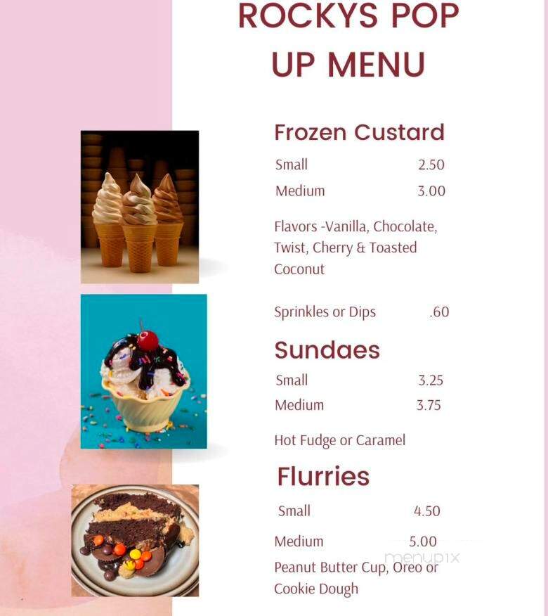 Rocky's Frozen Custard - Brownstown, MI menu_pic