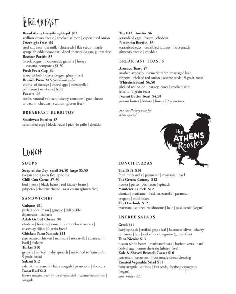 The Athens Rooster - Athens, NY menu_pic