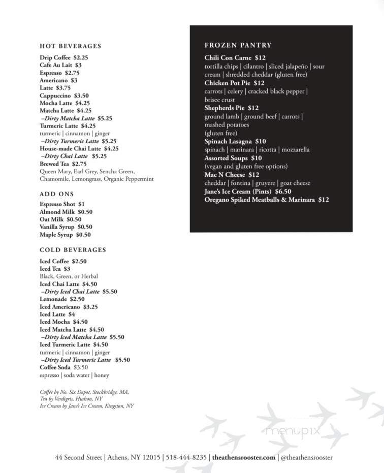The Athens Rooster - Athens, NY menu_pic