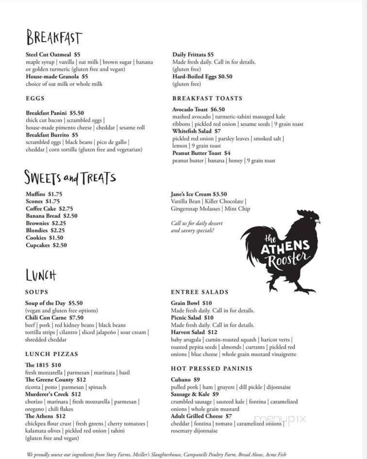The Athens Rooster - Athens, NY menu_pic