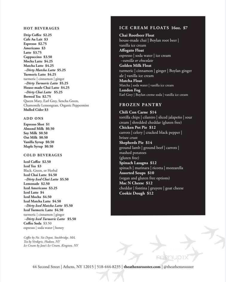 The Athens Rooster - Athens, NY menu_pic