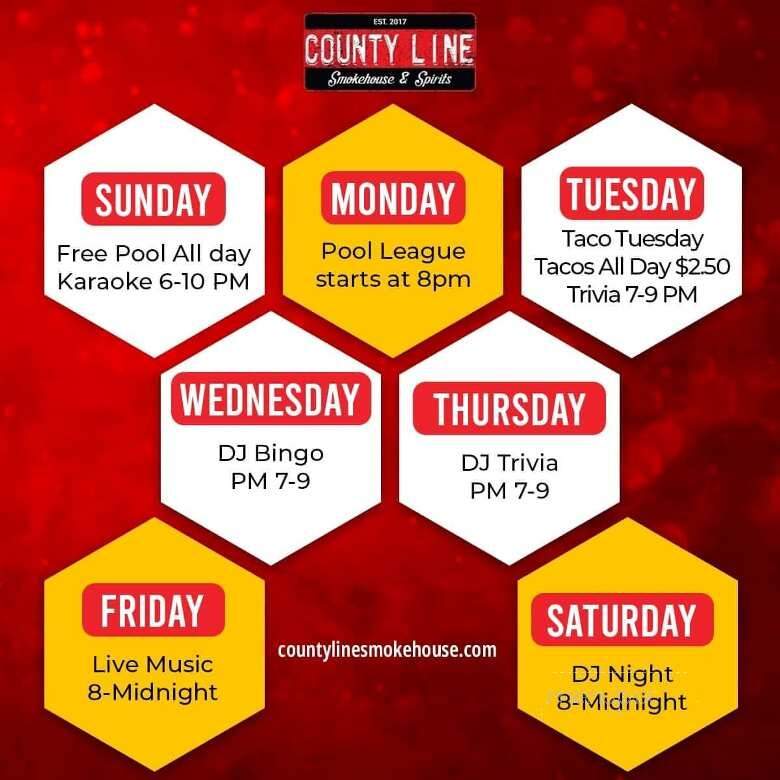 County Line Smokehouse & Spirits - Weirsdale, FL menu_pic