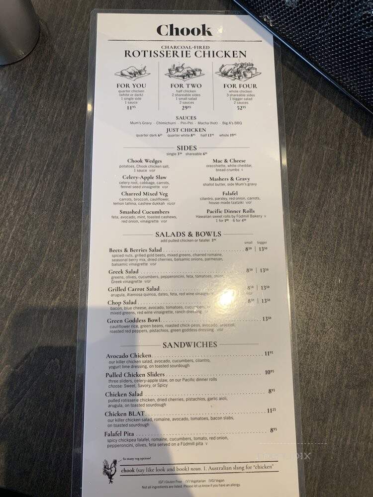 Chook Charcoal Chicken - Greenwood Village, CO menu_pic