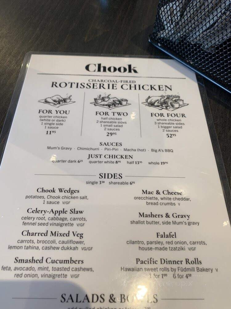 Chook Charcoal Chicken - Greenwood Village, CO menu_pic