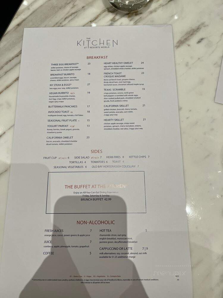 The Kitchen at Resorts World - Las Vegas, NV menu_pic