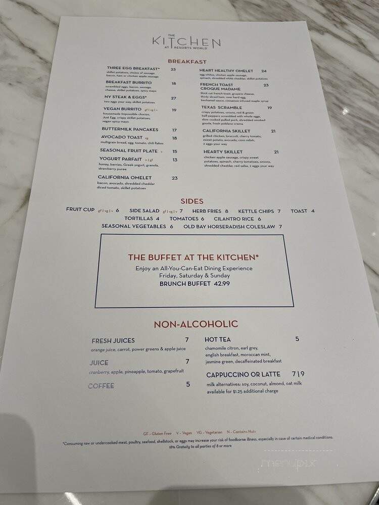 The Kitchen at Resorts World - Las Vegas, NV menu_pic