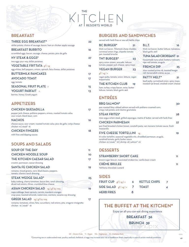 The Kitchen at Resorts World - Las Vegas, NV menu_pic