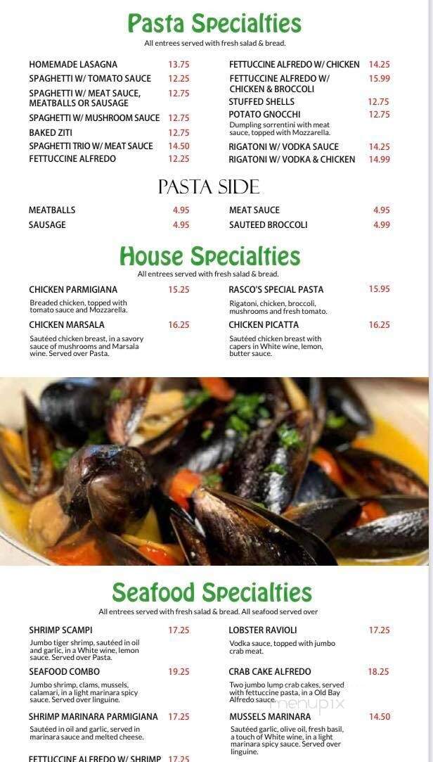Rasco's Pizzeria - Chambersburg, PA menu_pic