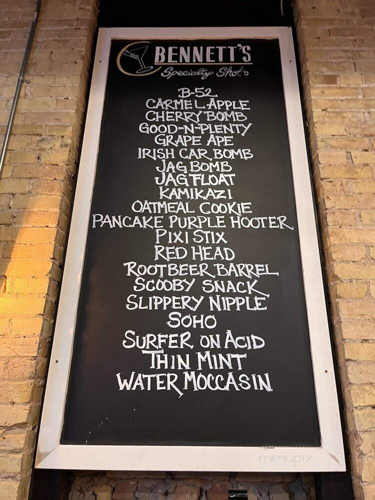 Bennett's Chop & Railhouse - Hudson, WI menu_pic