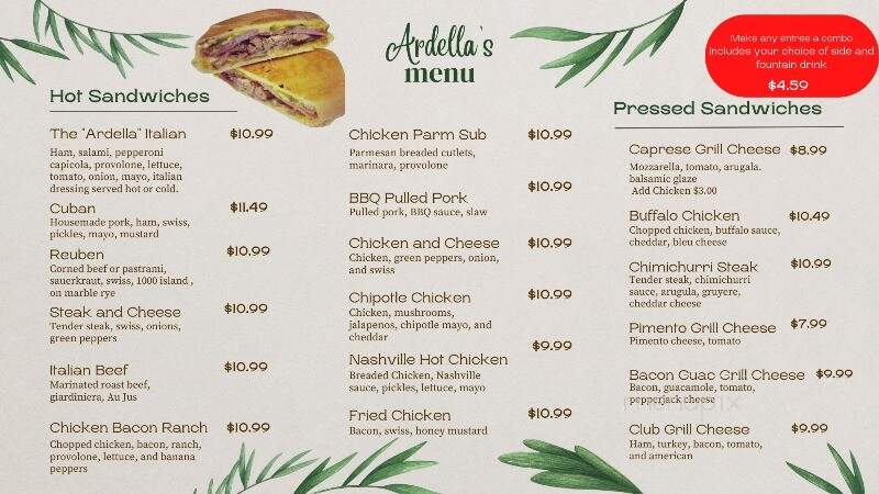 Ardella's Sandwiches & Such - Merritt Island, FL menu_pic