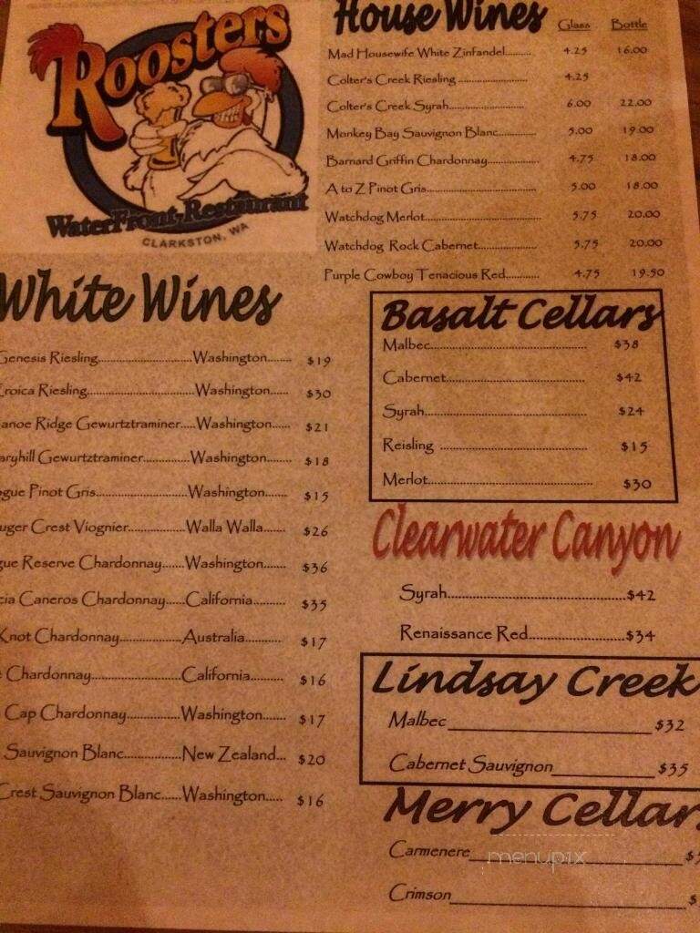 Lindsay Creek Vineyards - Lewiston, ID menu_pic