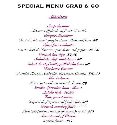 Bistro Barberet and Bakery - Lancaster, PA menu_pic