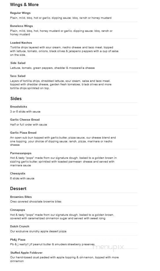 East Of Chicago - Greenwich, OH menu_pic