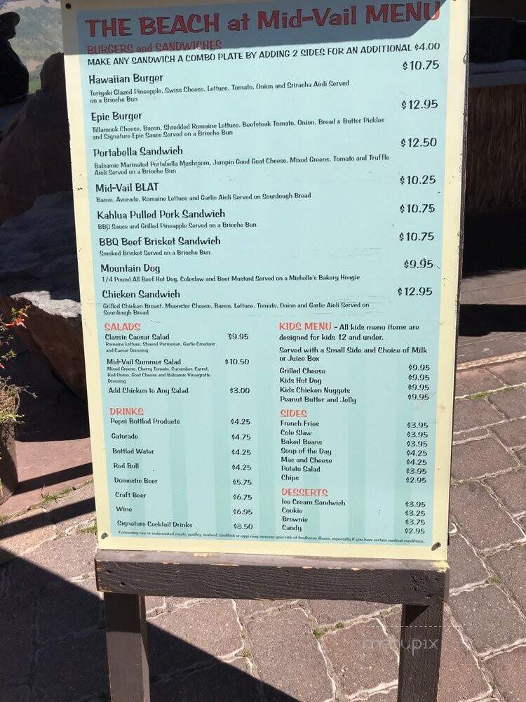 10th Restaurant - Vail, CO menu_pic