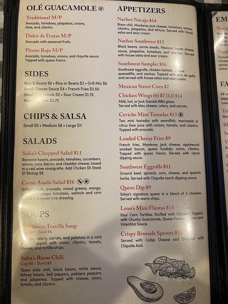 Salsa's Southwest Grill - Southington, CT menu_pic