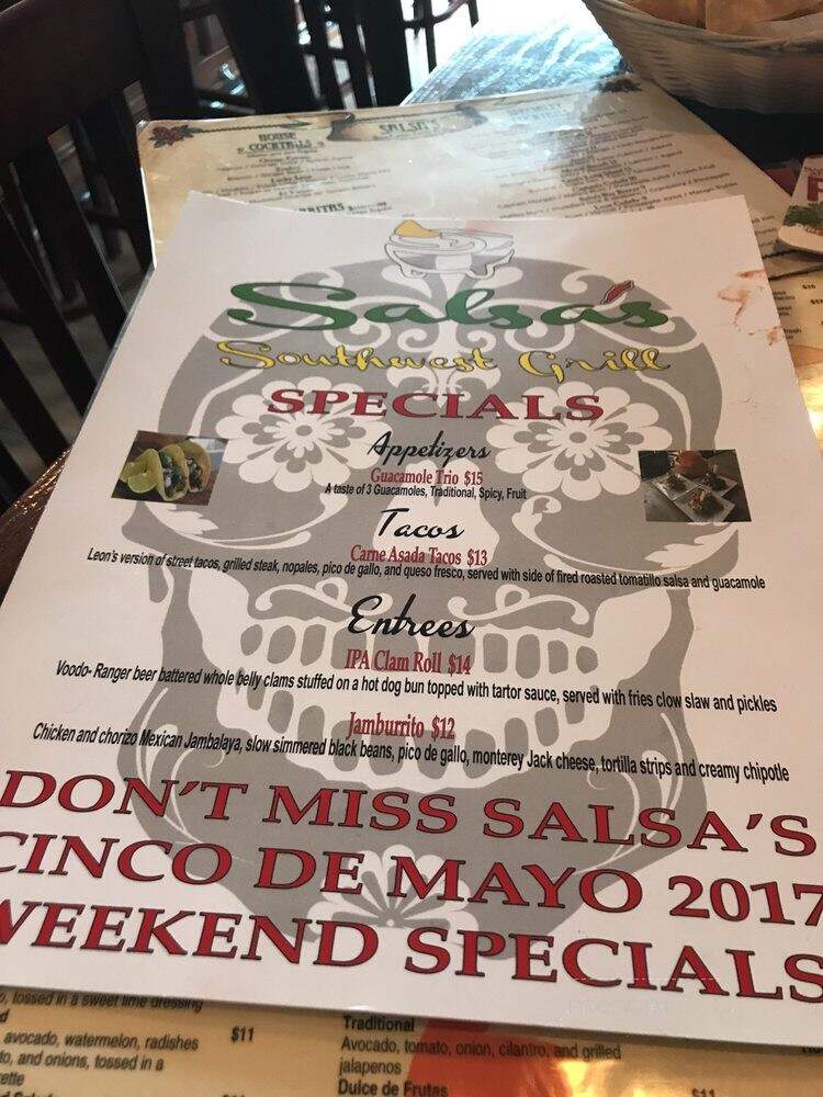 Salsa's Southwest Grill - Southington, CT menu_pic