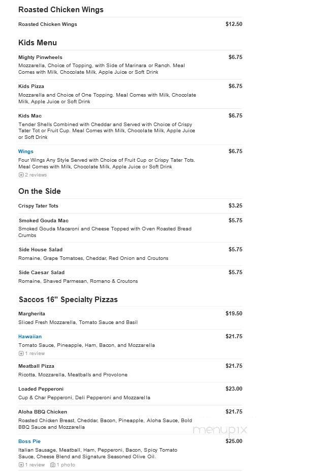 Tony Sacco's Coal Oven Pizza - Howell, MI menu_pic