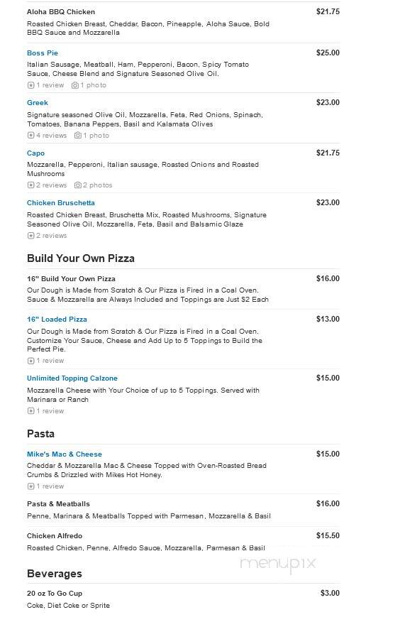 Tony Sacco's Coal Oven Pizza - Howell, MI menu_pic