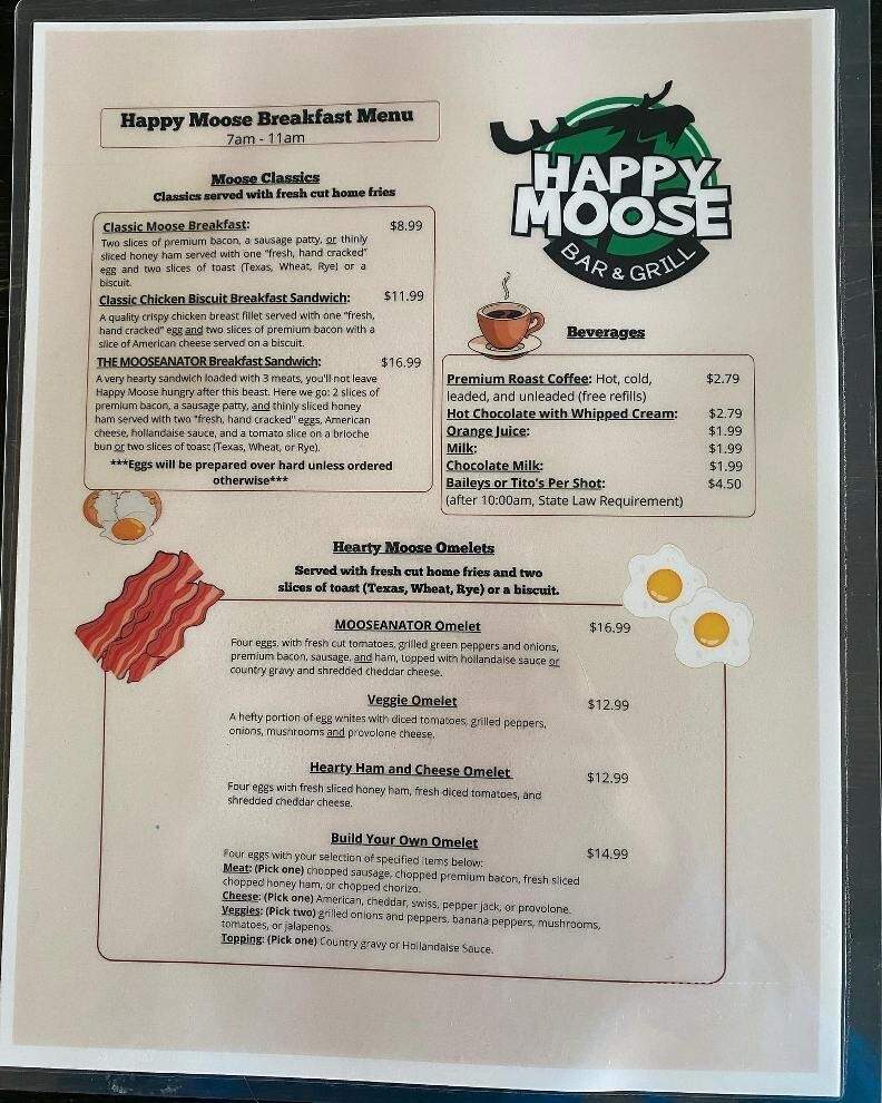 Happy Moose Bar & Grill - Streetsboro, OH menu_pic