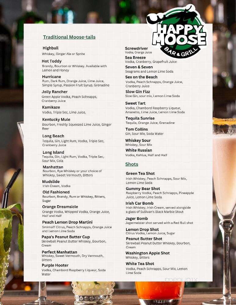 Happy Moose Bar & Grill - Streetsboro, OH menu_pic