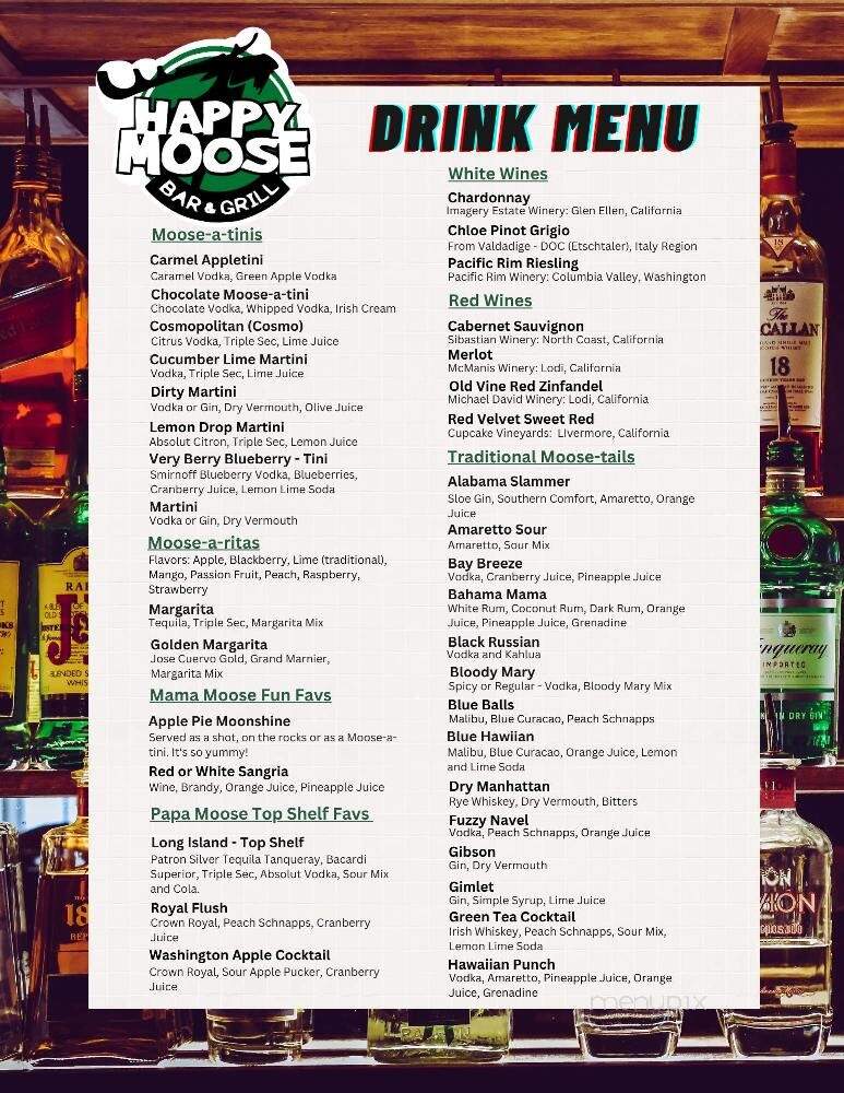 Happy Moose Bar & Grill - Streetsboro, OH menu_pic