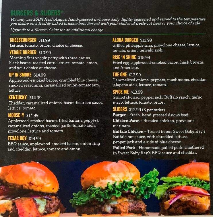 Happy Moose Bar & Grill - Streetsboro, OH menu_pic