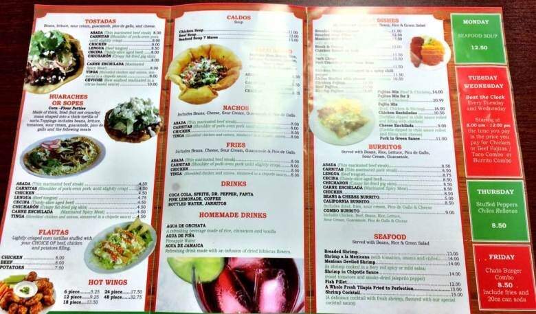 El Rey de Oros - Hatboro, PA menu_pic