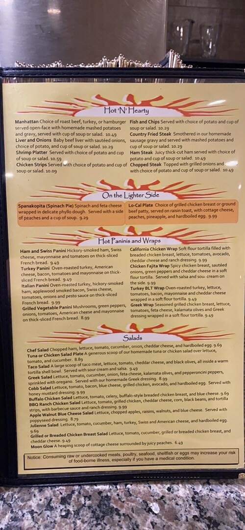 Copper Creek Cafe - Granger, IN menu_pic