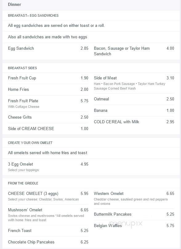 Red Hawk Diner - Montclair, NJ menu_pic