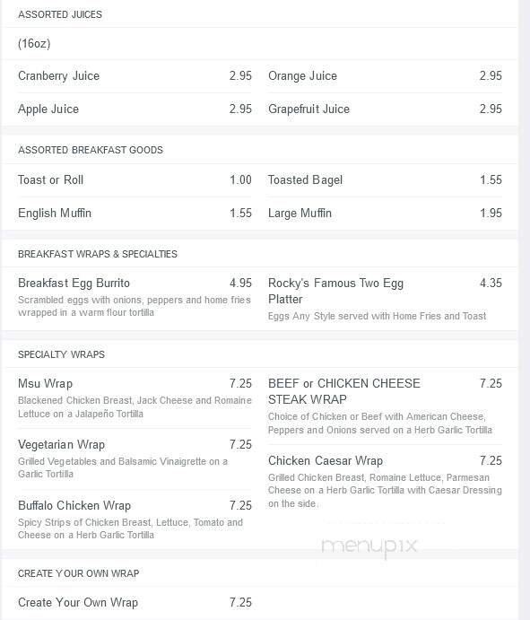 Red Hawk Diner - Montclair, NJ menu_pic