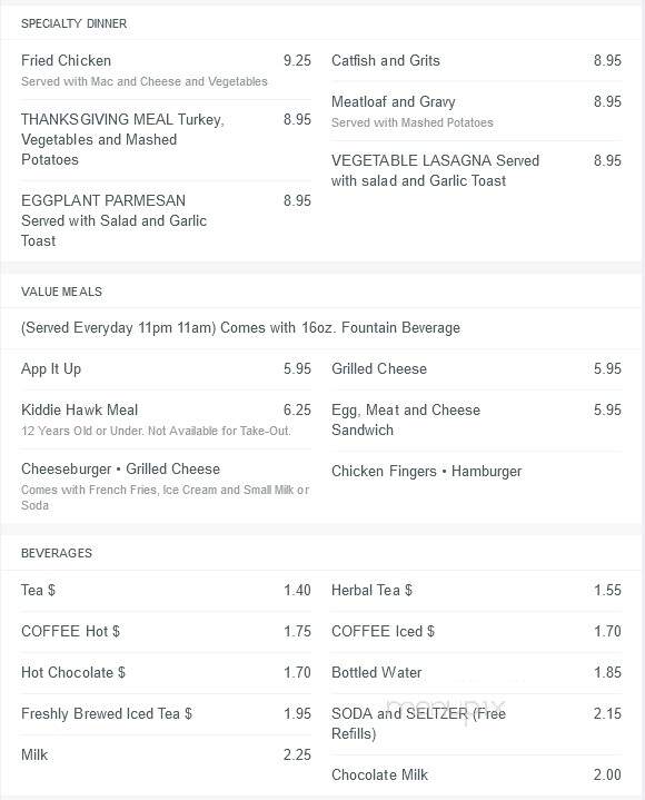 Red Hawk Diner - Montclair, NJ menu_pic