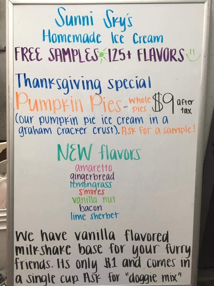 Sunni Sky's Homemade Ice Cream - Angier, NC menu_pic