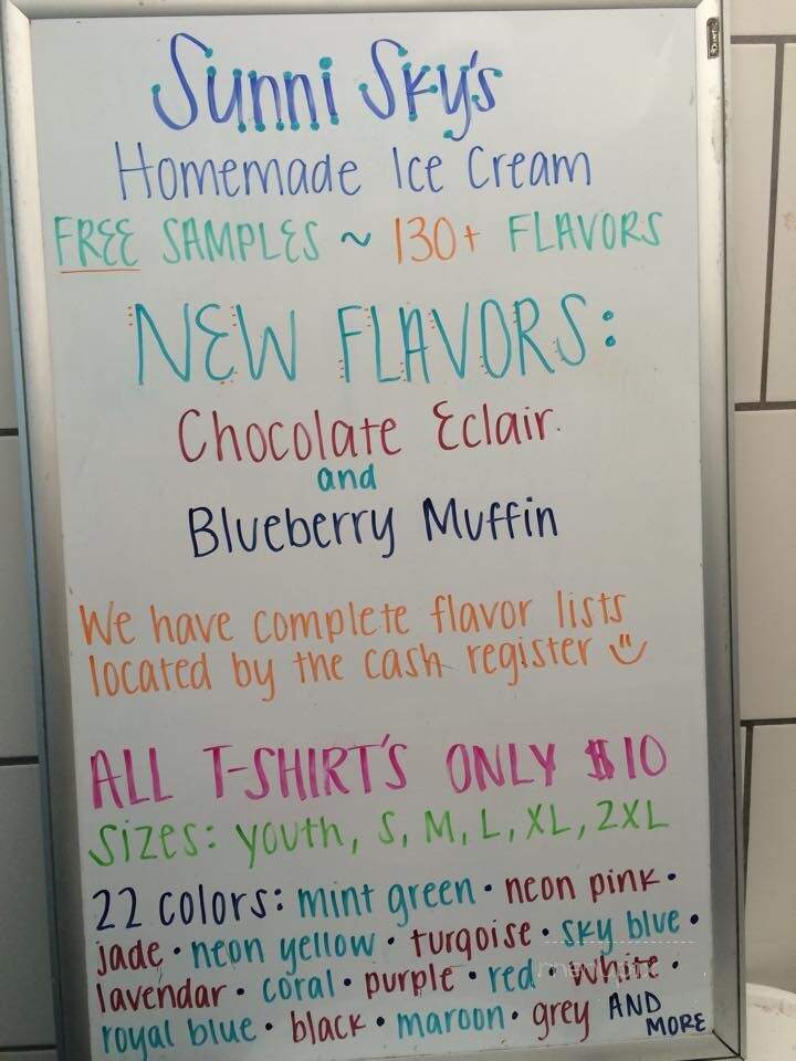 Sunni Sky's Homemade Ice Cream - Angier, NC menu_pic