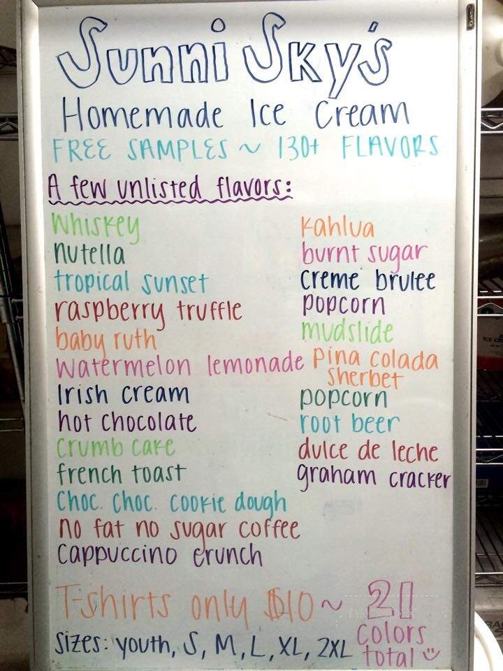Sunni Sky's Homemade Ice Cream - Angier, NC menu_pic