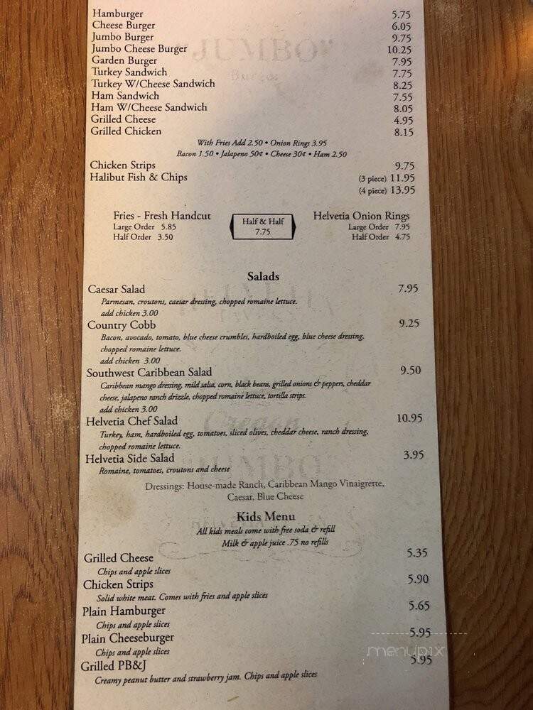 Helvetia Tavern - Hillsboro, OR menu_pic