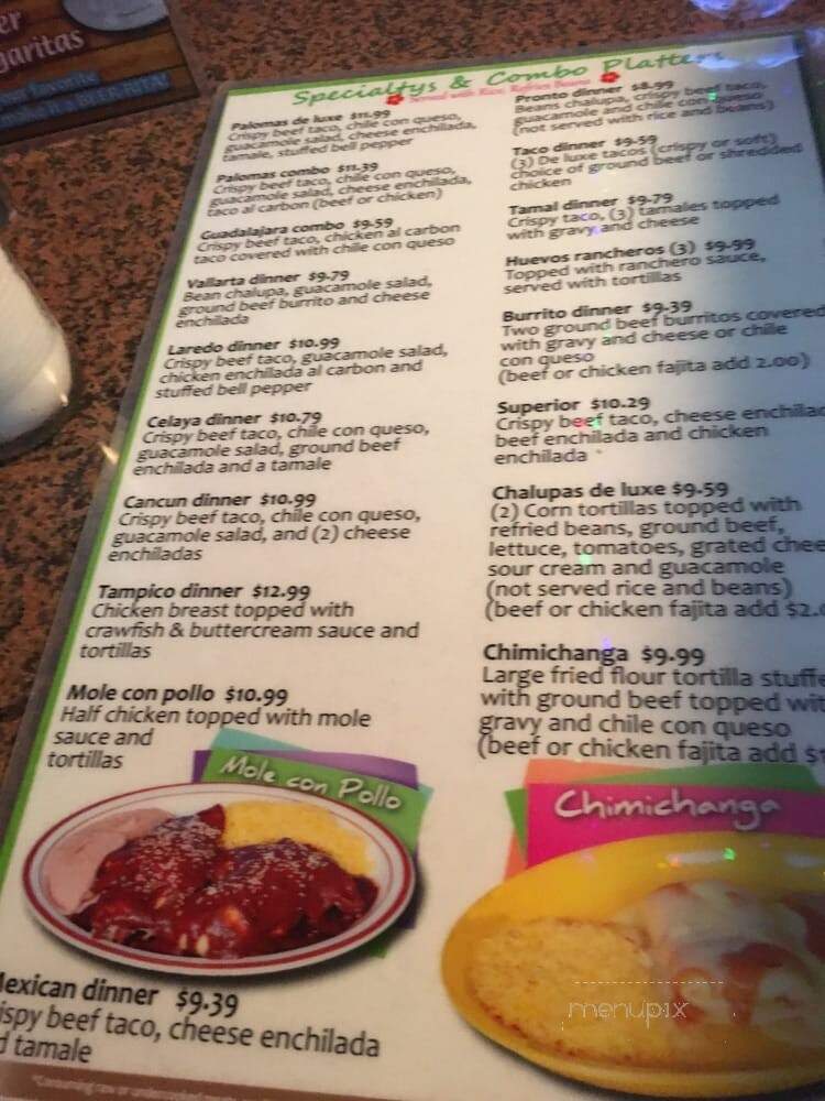 Las Palomas Mexican Restaurant - Houston, TX menu_pic