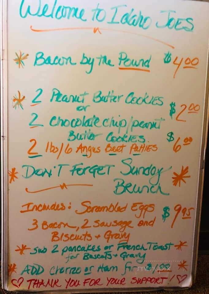 Idaho Joes - Twin Falls, ID menu_pic