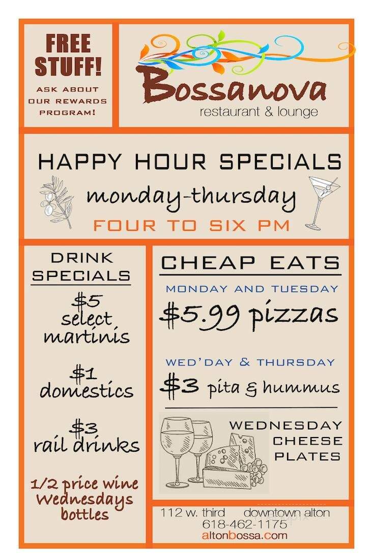Bossanova - Alton, IL menu_pic